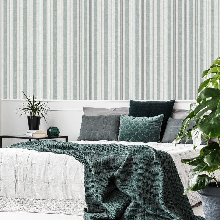 Gracie Oaks Glitter Stripe Duck Egg Wallpaper Wayfair Canada